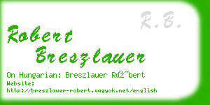 robert breszlauer business card